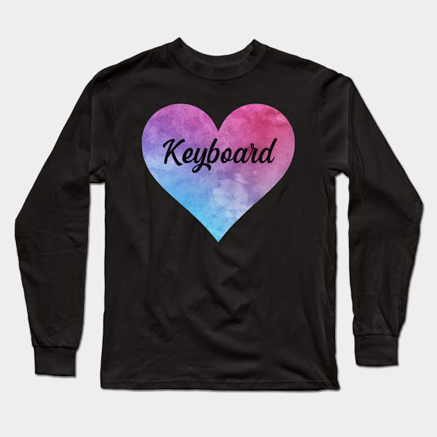 Keyboard heart. Perfect present for mom dad friend him or her Long Sleeve T-Shirt by SerenityByAlex